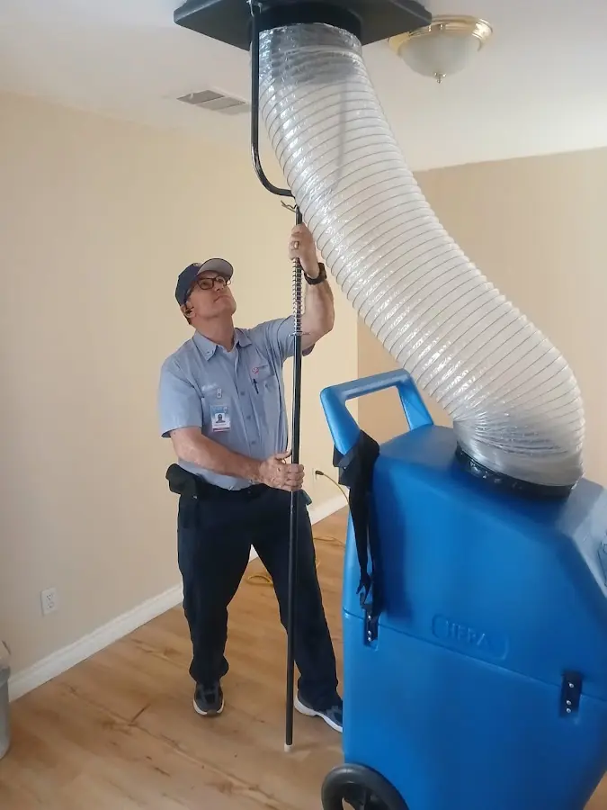 Mini Split Installation technician using HEPA equipment in Oroville East